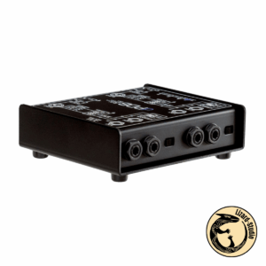 DI-box ART DPDB widziany po skosie od strony panelu wejść – dwa zestawy podwójnych gniazd jack 6.3 mono, Warszawa