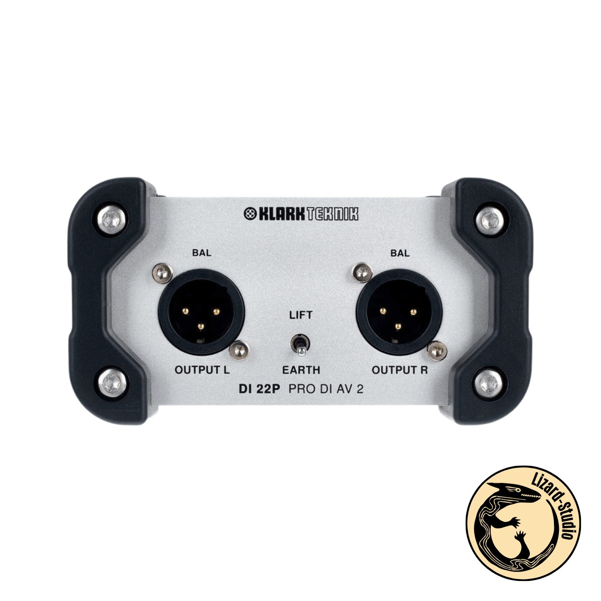 Tylny panel DI-boxa Klark Teknik DI22P z dwoma wyjściami XLR oznaczonymi L i P, Warszawa