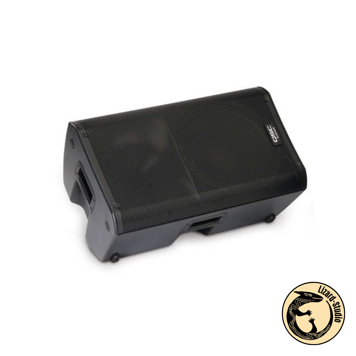 Kolumna QSC K12 ułożona na boku w pozycji wedge scenicznej, Warszawa