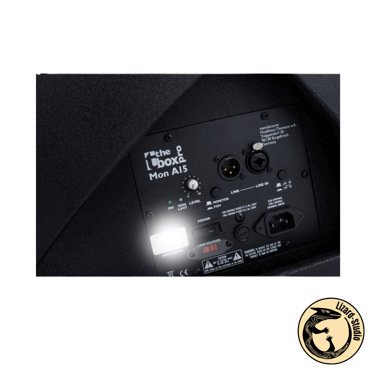 Panel tylny monitora The Box Pro Mon A 15 z wejściami i regulacją, Warszawa